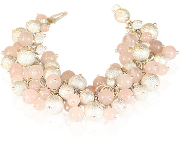 Pink Champagne bracelet in sterling silver and rose quartz by Deberitz 