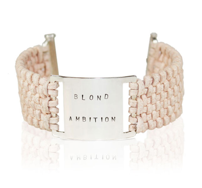Blond Ambition bracelet in Sterling silver and alcantara by Deberitz