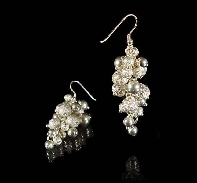Champagne Sterling Silver earrings by Deberitz.